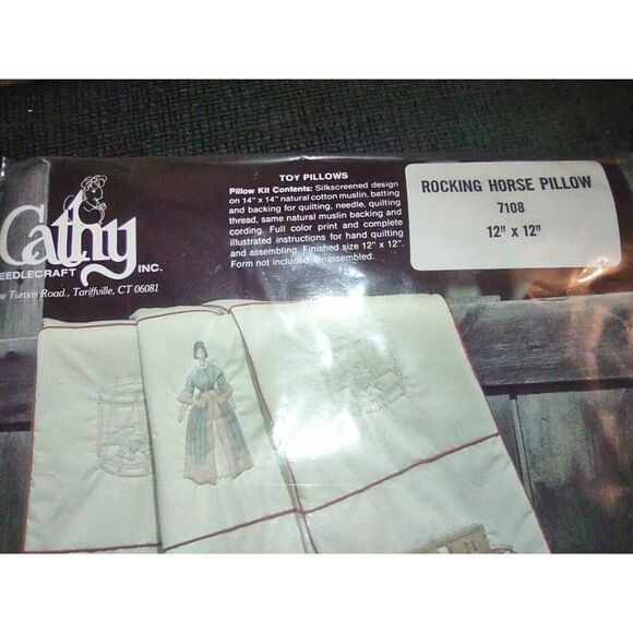 5/$25 Cathy Needlecraft Quilting Rocking Horse Pillow Kit  #7108 12 x 12” - Picture 4 of 4